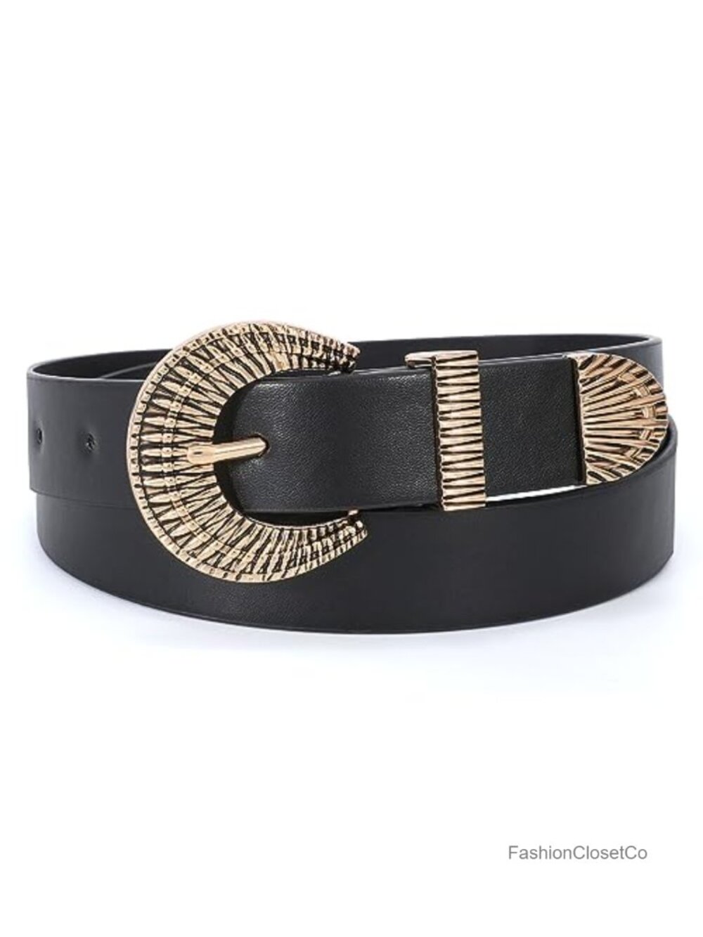 Faux Leather Western Waist Belt Adjustable Buckle for Jeans Dress